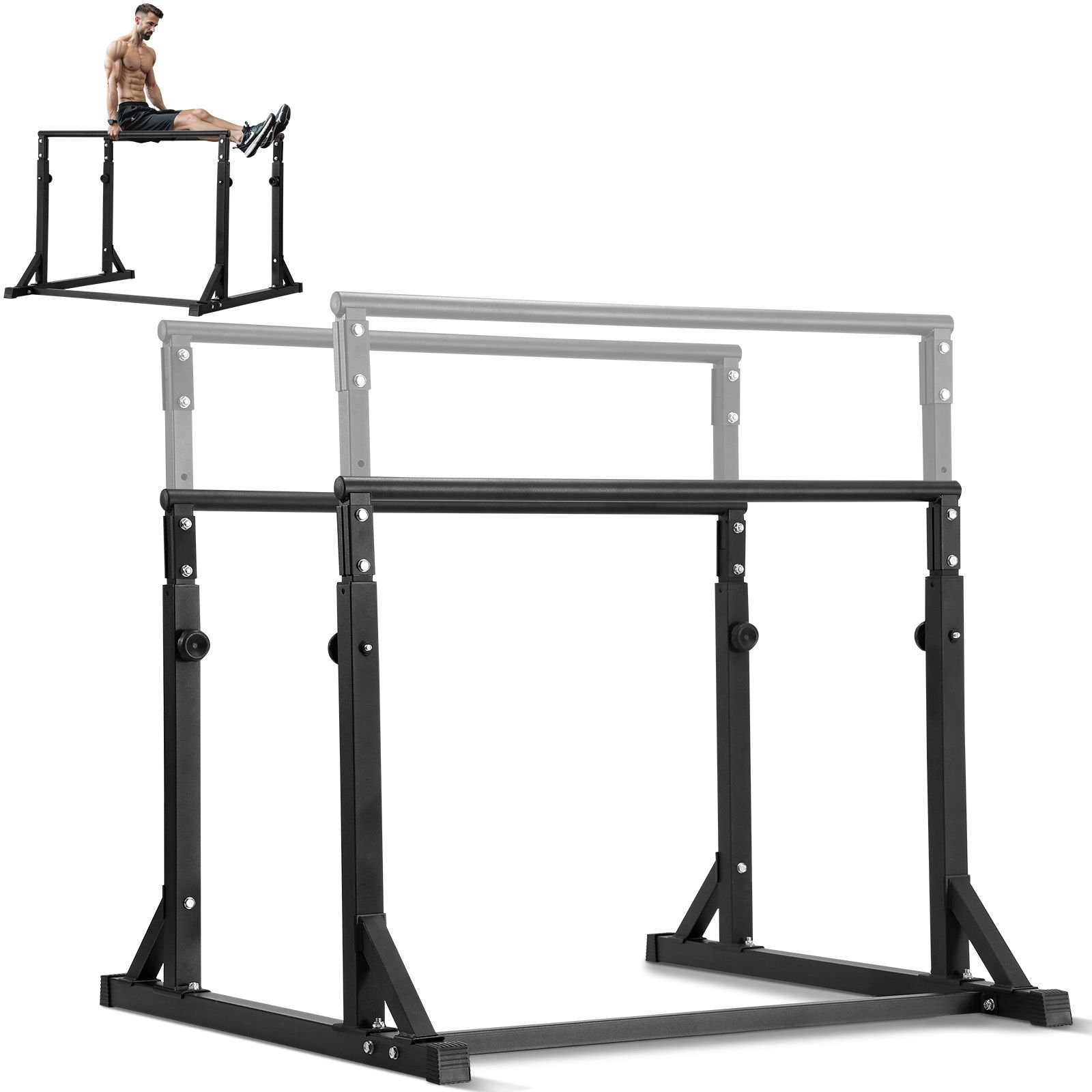 Dip Bar, 800 lbs Capacity, Heave Duty Dip Stand Station with Adjustable ...