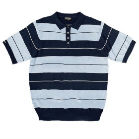 Charlie Brown Shirt Short Sleeve Polo (Color: NAVY SKY, size: S)